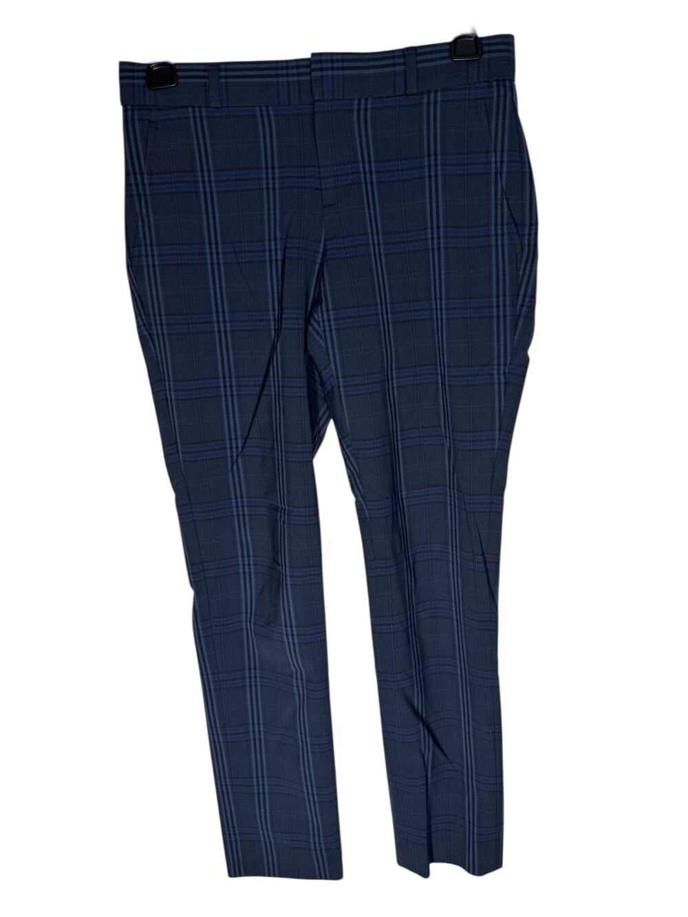 Banana Republic Ryan Slim Straight Wool Blend Pants Plaid Ankle 00P Career